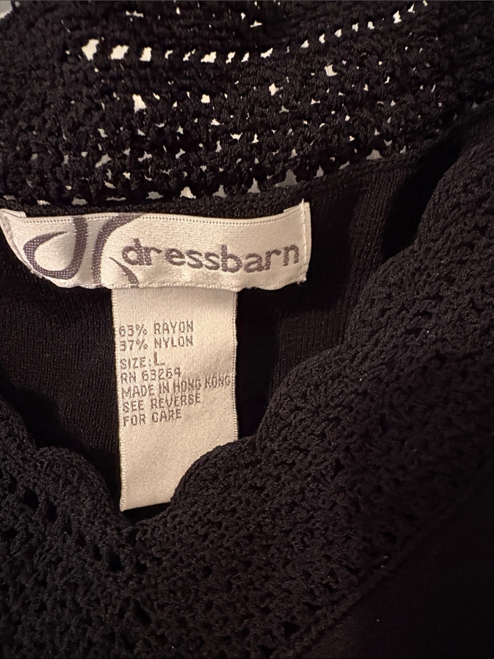 Dress Barn Black Short-Sleeve V-Neck Top with Lace Trim - Picture 2 of 3